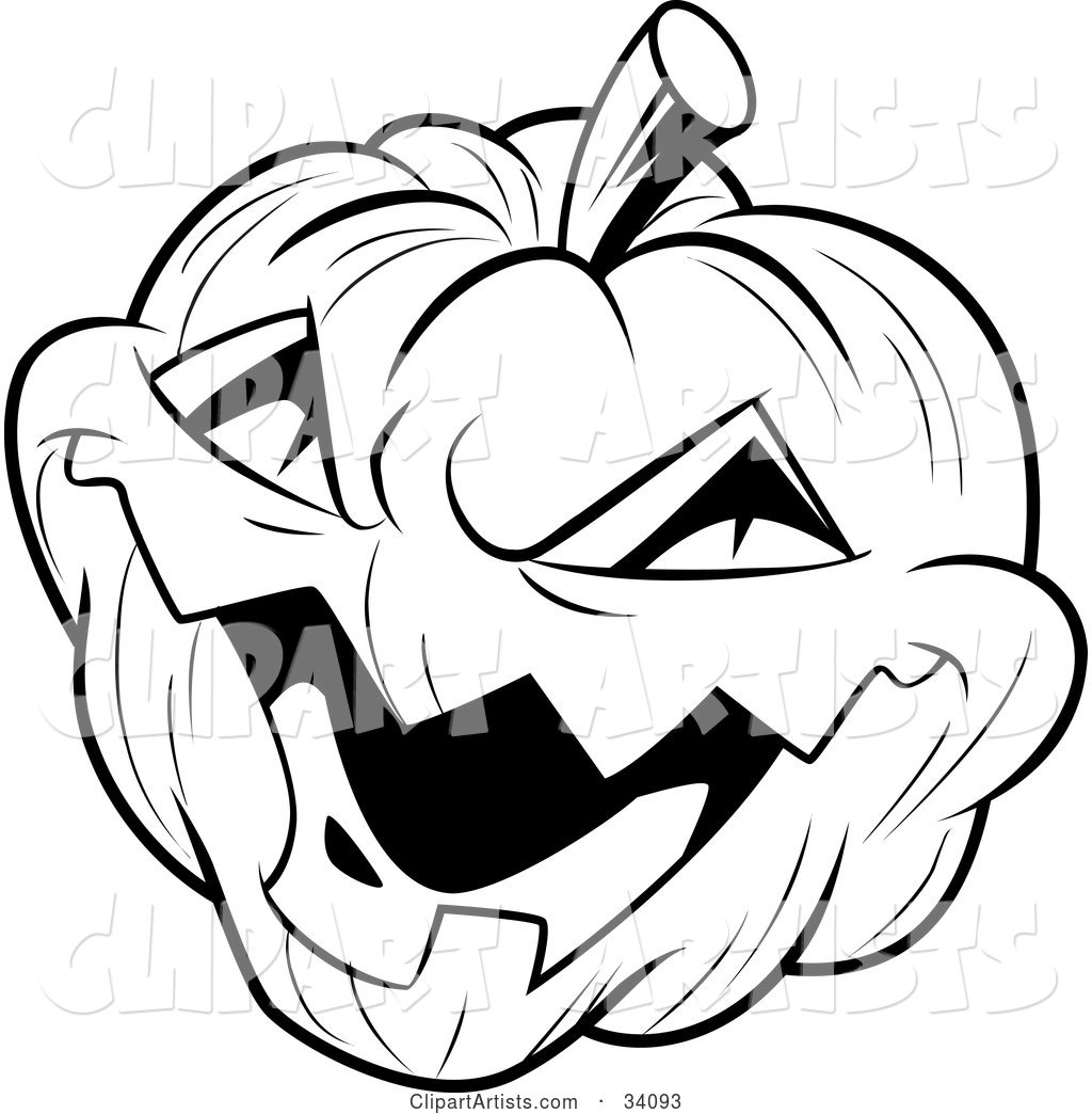 Evil Laughing Carved Halloween Jack O Lantern