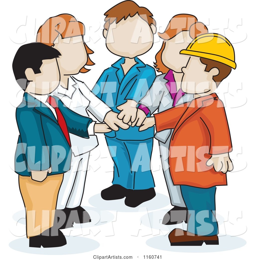Faceless Business Team with Their Hands All in