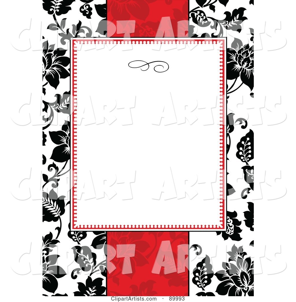 Floral Invitation Border and Frame with Copyspace - Version 28