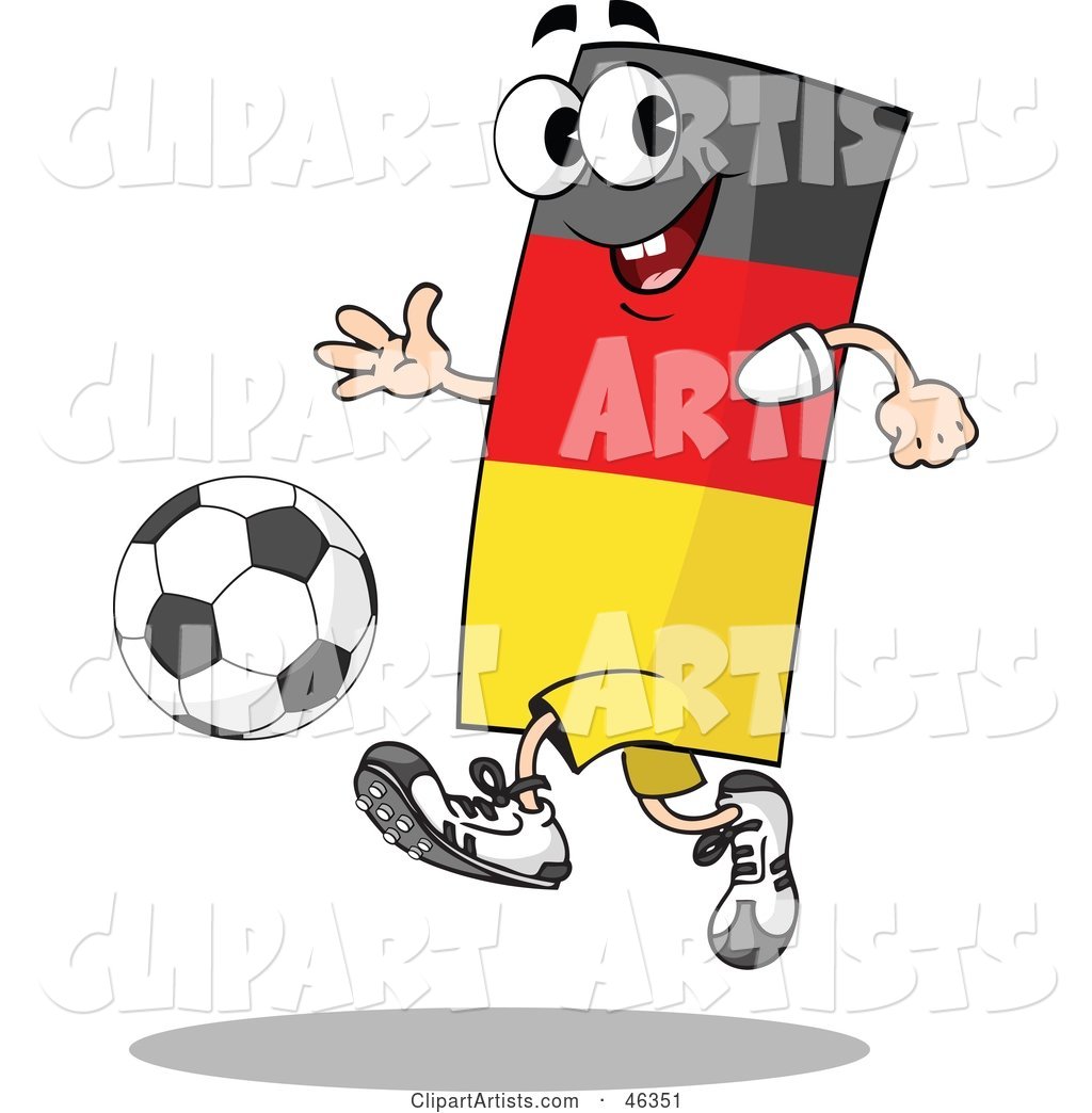 German Flag Playing Soccer