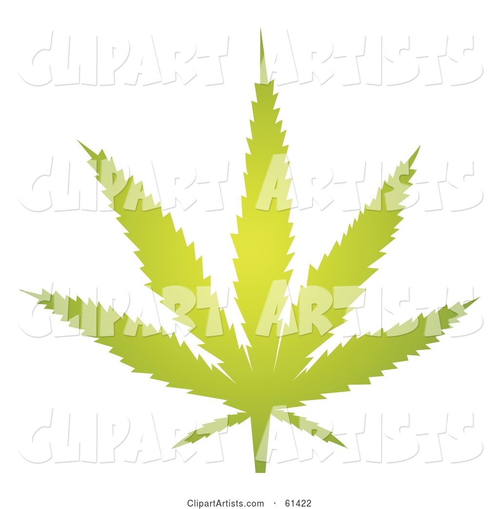 Glowing Green Marihuana Leaf