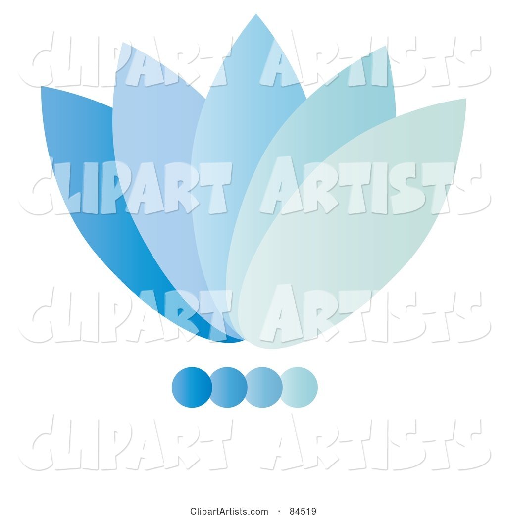 Gradient Blue Floral Logo Design