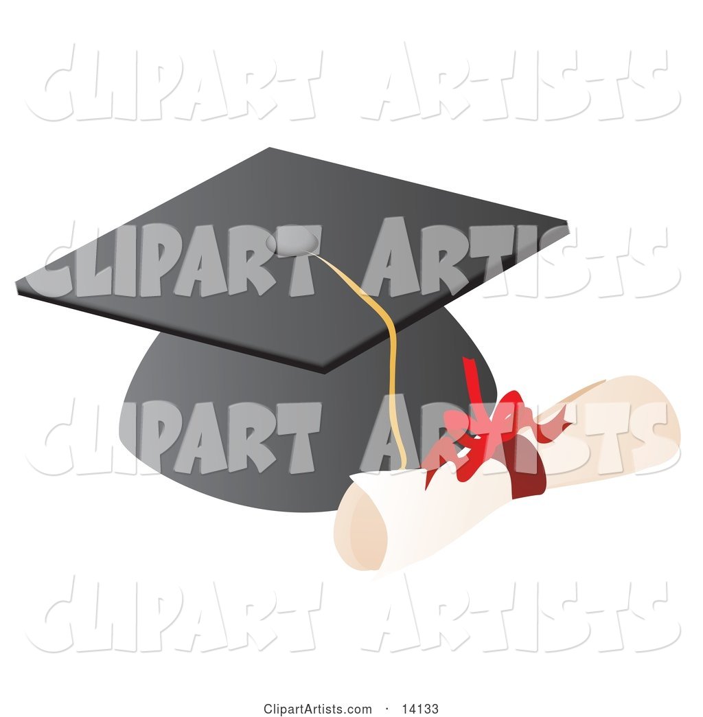 Graduation Cap and High School Diploma