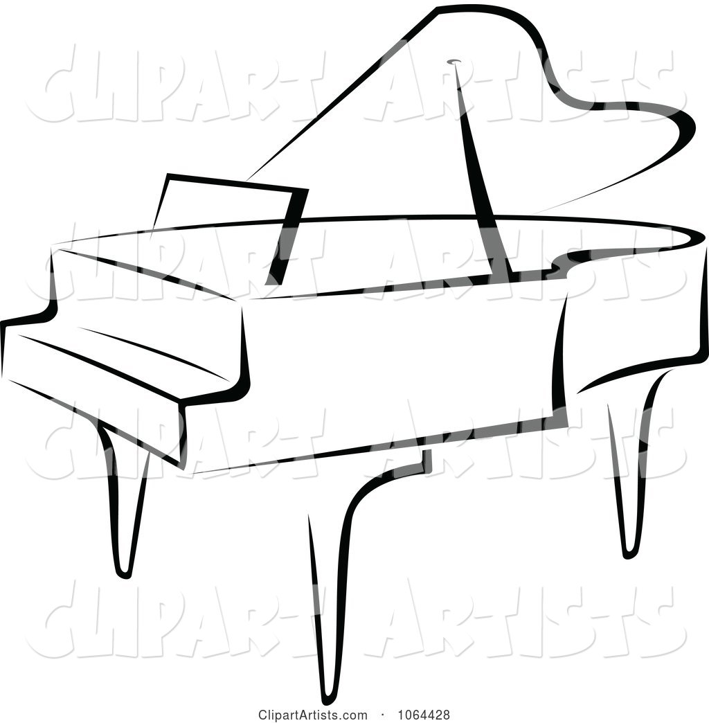 Grand Piano in Black and White
