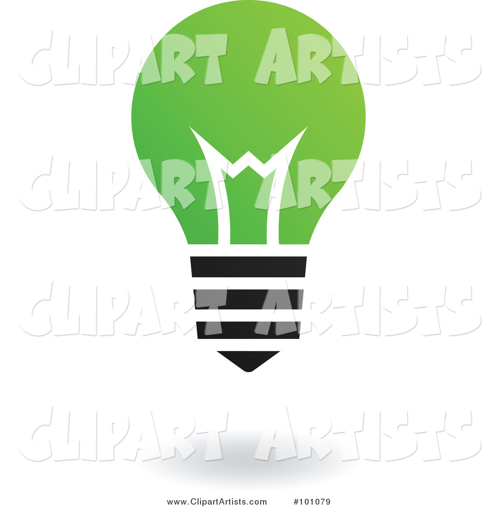 Green and Black Lightbulb Logo Icon