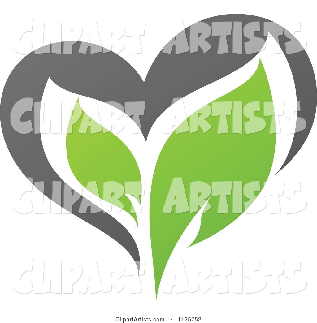 Green and Gray Organic Heart and Leaf 5