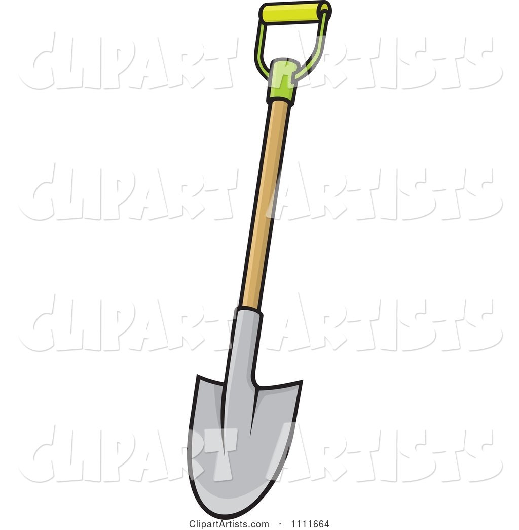 Green Handled Garden Shovel