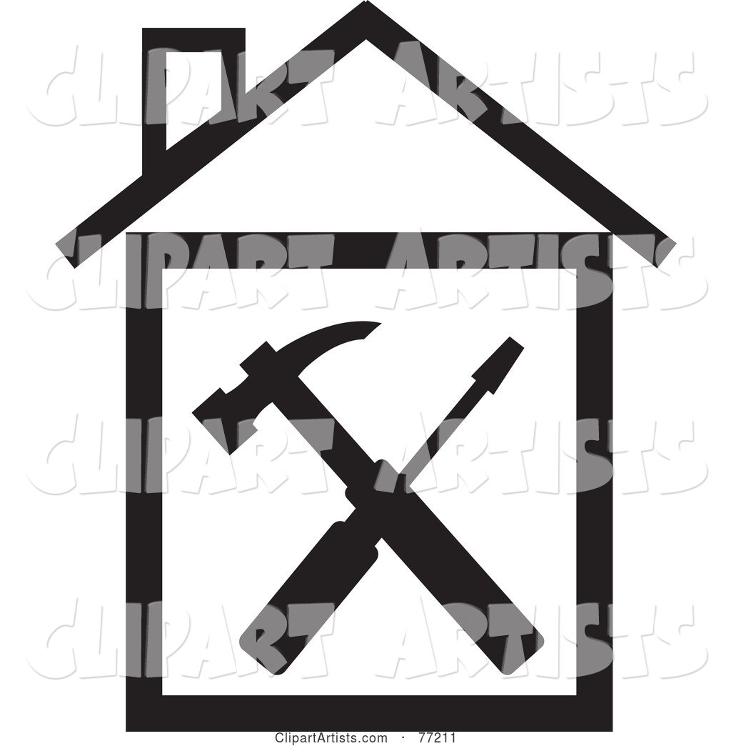 Hammer and Screwdriver in a Black and White House