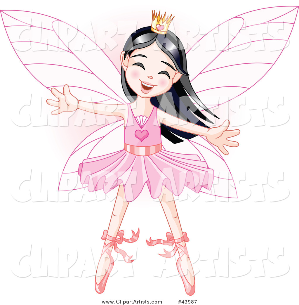 Happy Asian Ballerina Fairy Princess Dancing