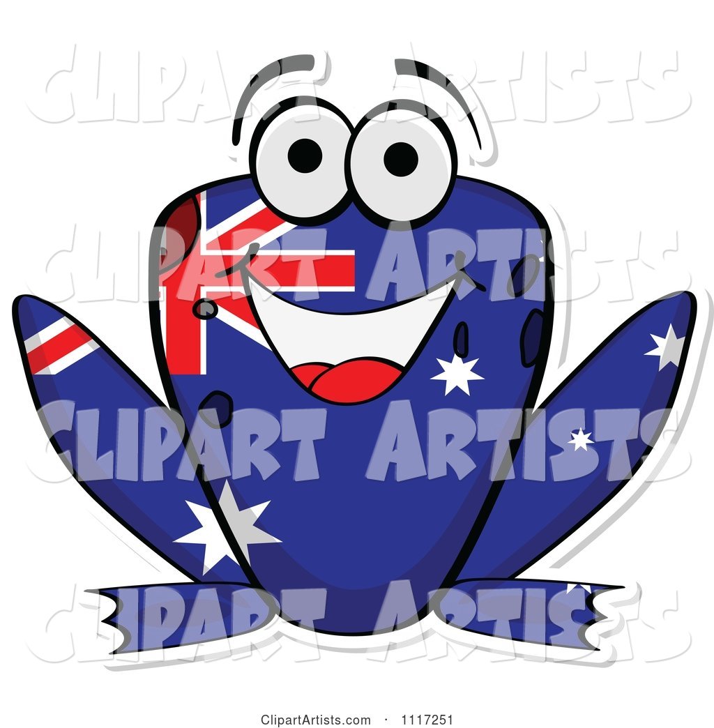 Happy Australian Flag Frog