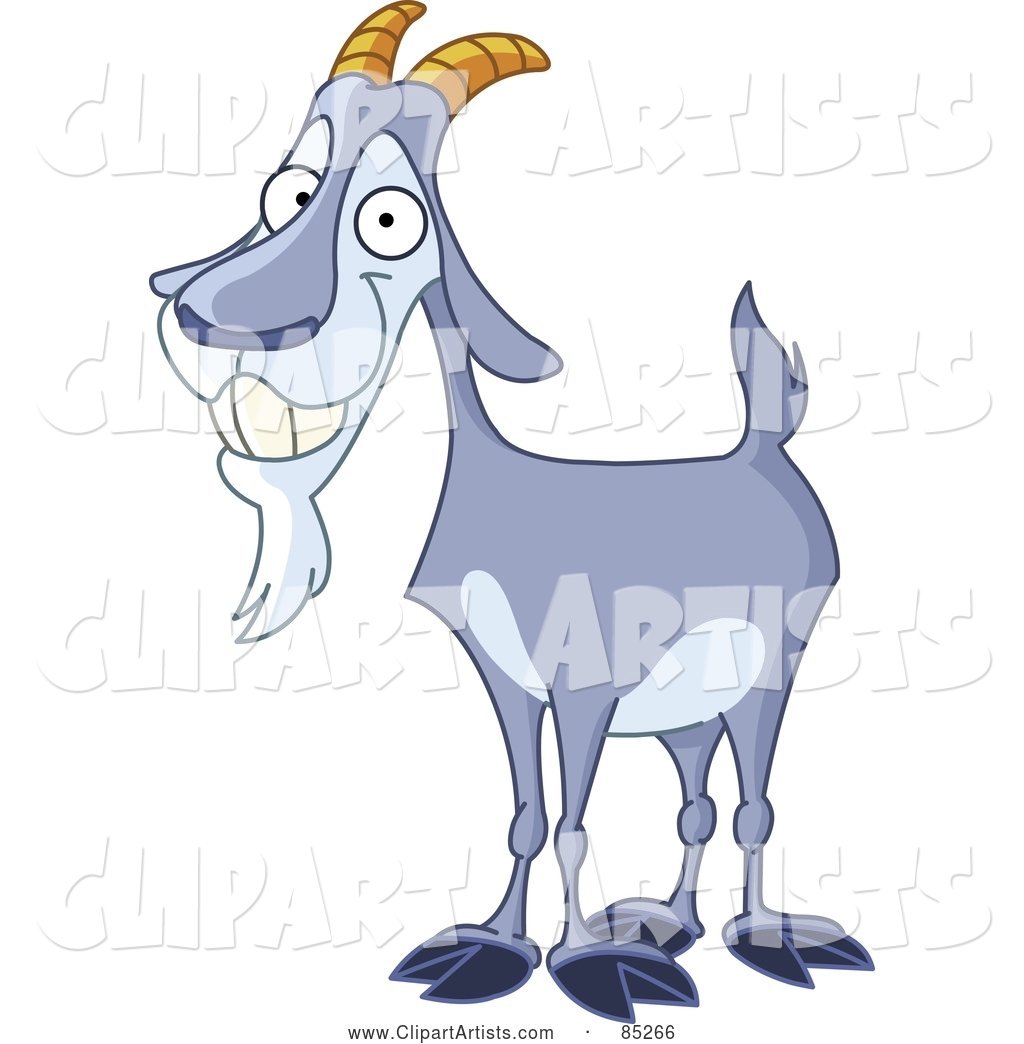 Happy Billy Goat with Golden Horns