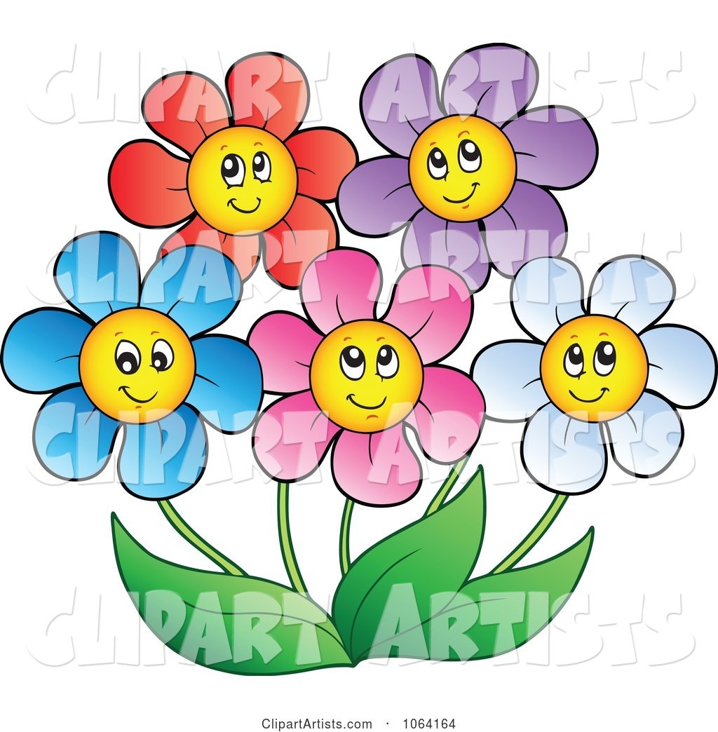 Happy Colorful Daisy Flowers 2