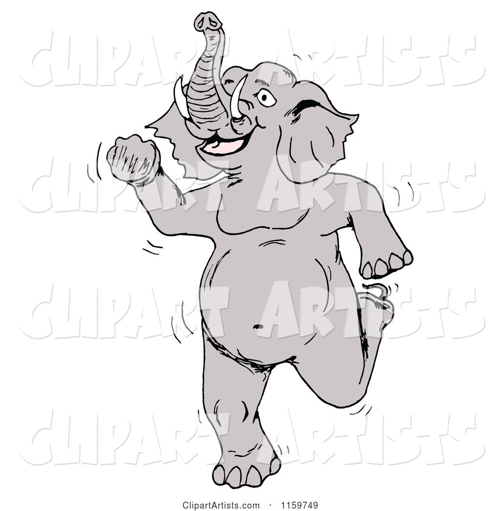 Happy Elephant Dancing Upright