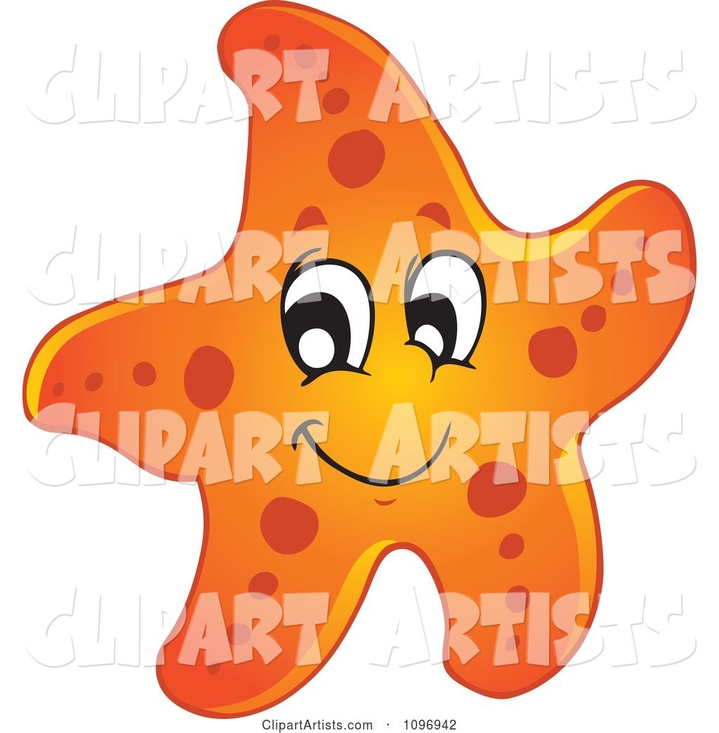 Happy Orange Starfish