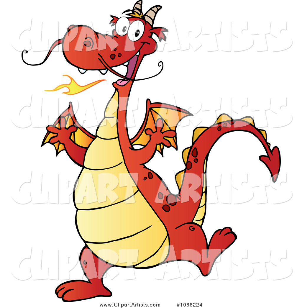 Happy Red Dragon Dancing