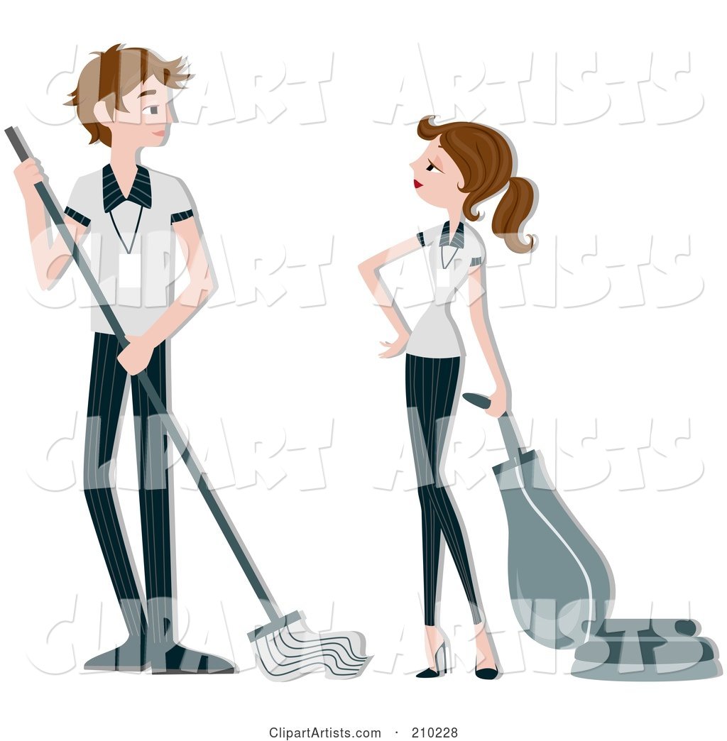 Housekeeping Couple Cleaning