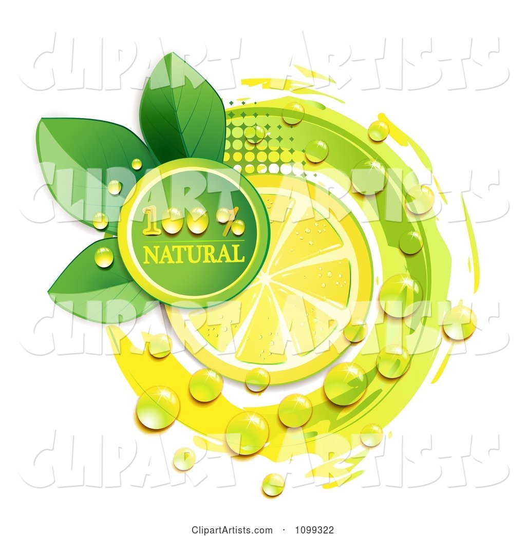 Juicy Lemon Slice with a Natural Icon