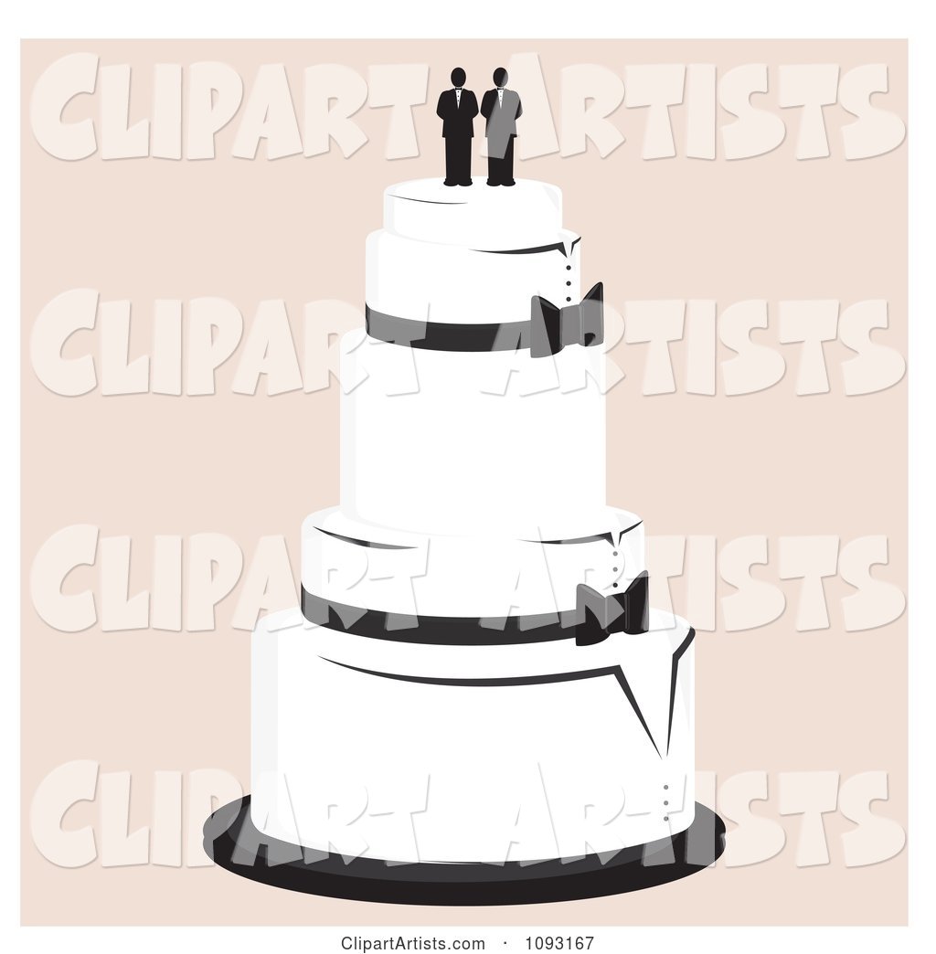 Layered Wedding Cake with a Gay Topper 2