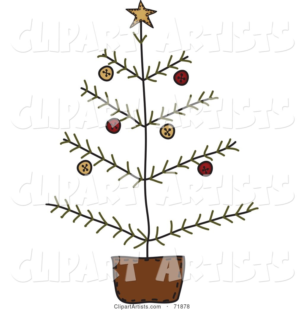 Leafless Christmas Tree in a Pot