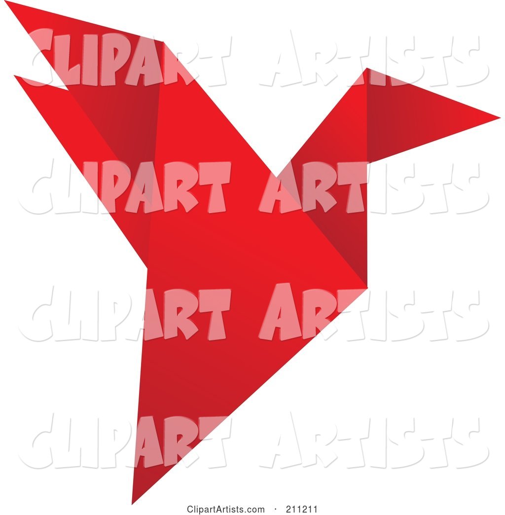 Logo Design of a Red Origami Bird