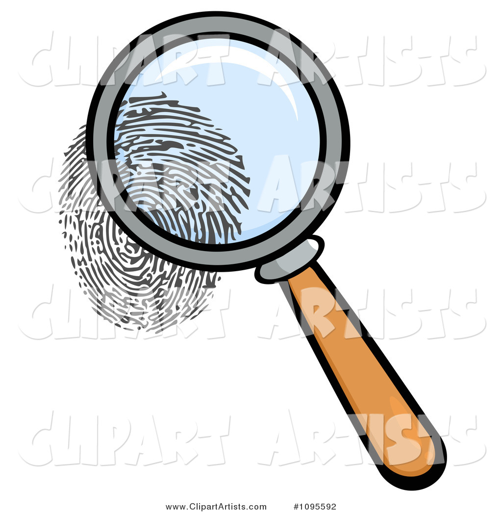 Magnifying Glass Zooming in on a Fingerprint