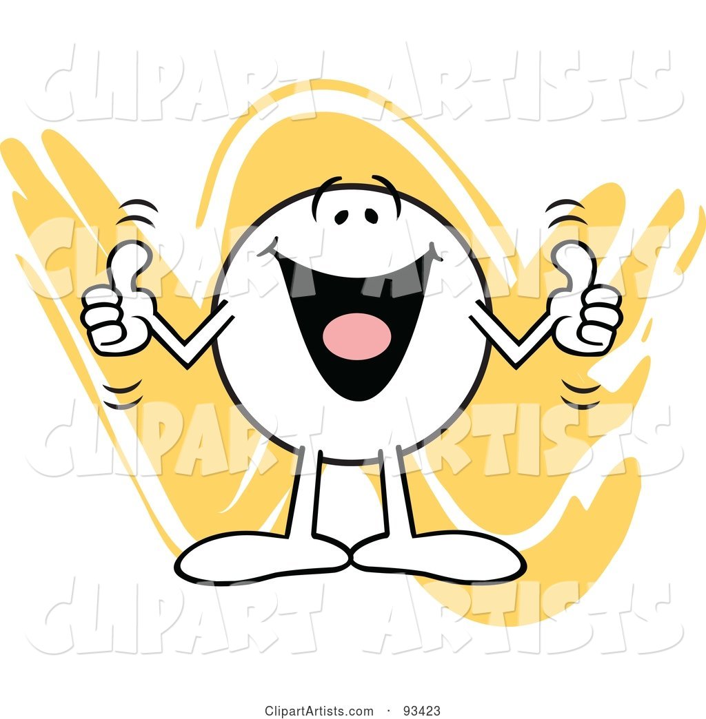 Moodie Character Holding Two Thumbs up