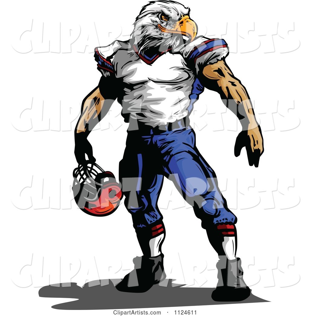 Muscular Bald Eagle Headed Football Player