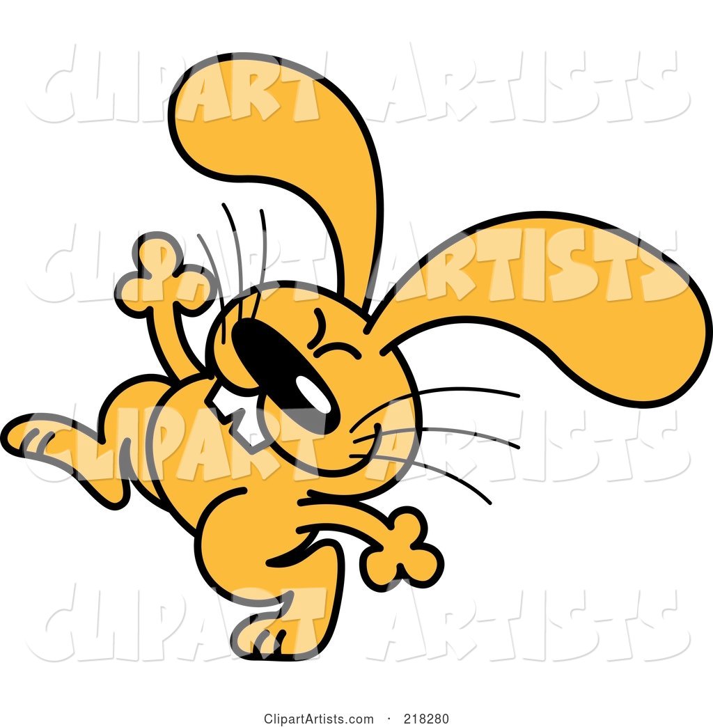 Orange Cartoon Rabbit Dancing - 5
