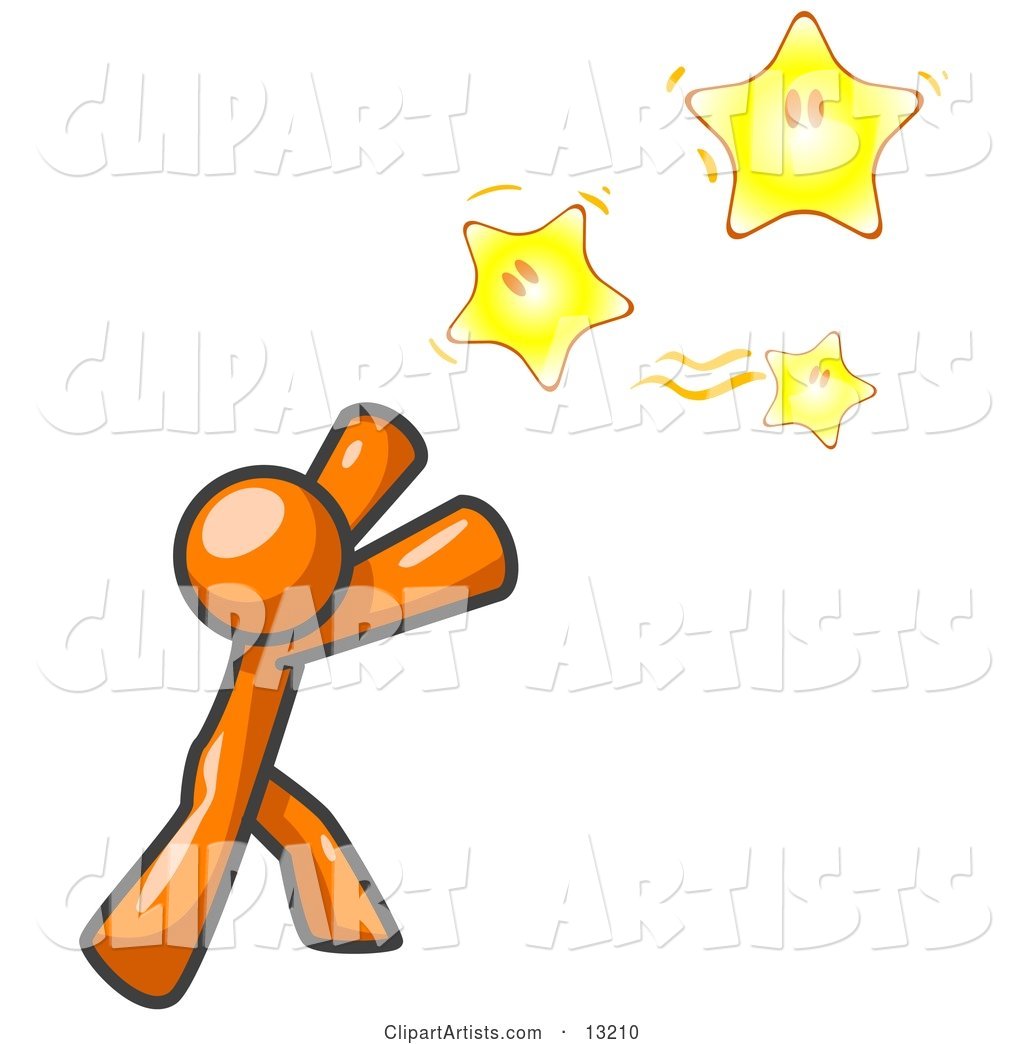 Orange Man Reaching for the Stars