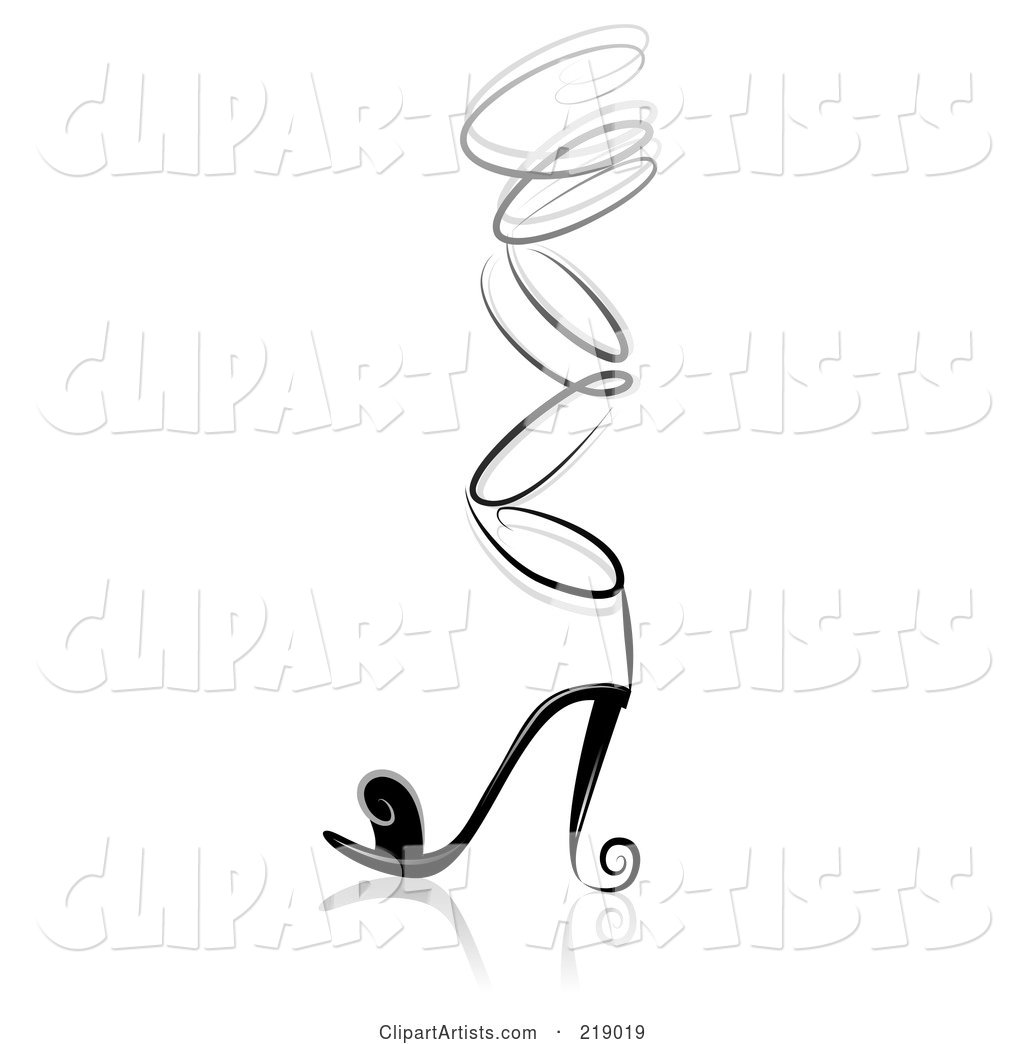 Ornate Black and White High Heel Shoe Design