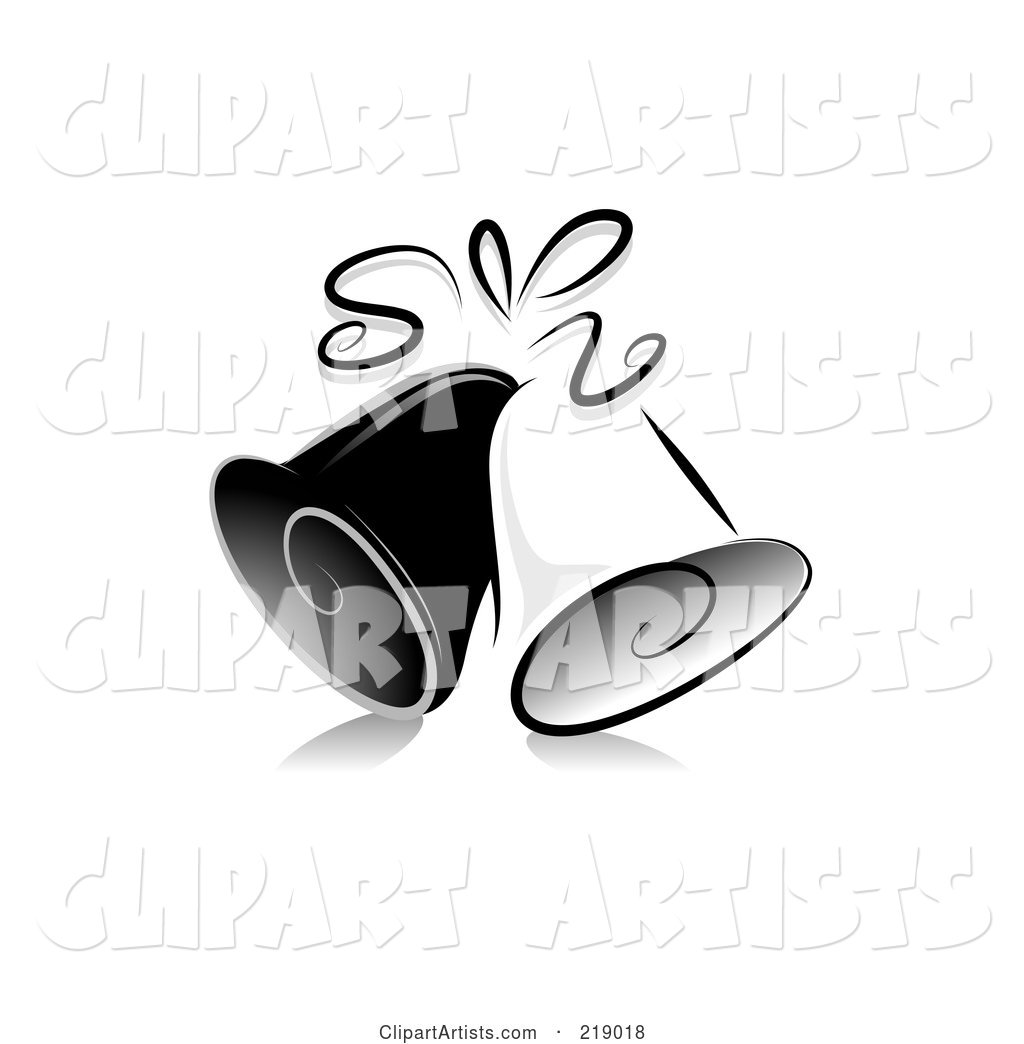 Ornate Black and White Wedding Bells Design