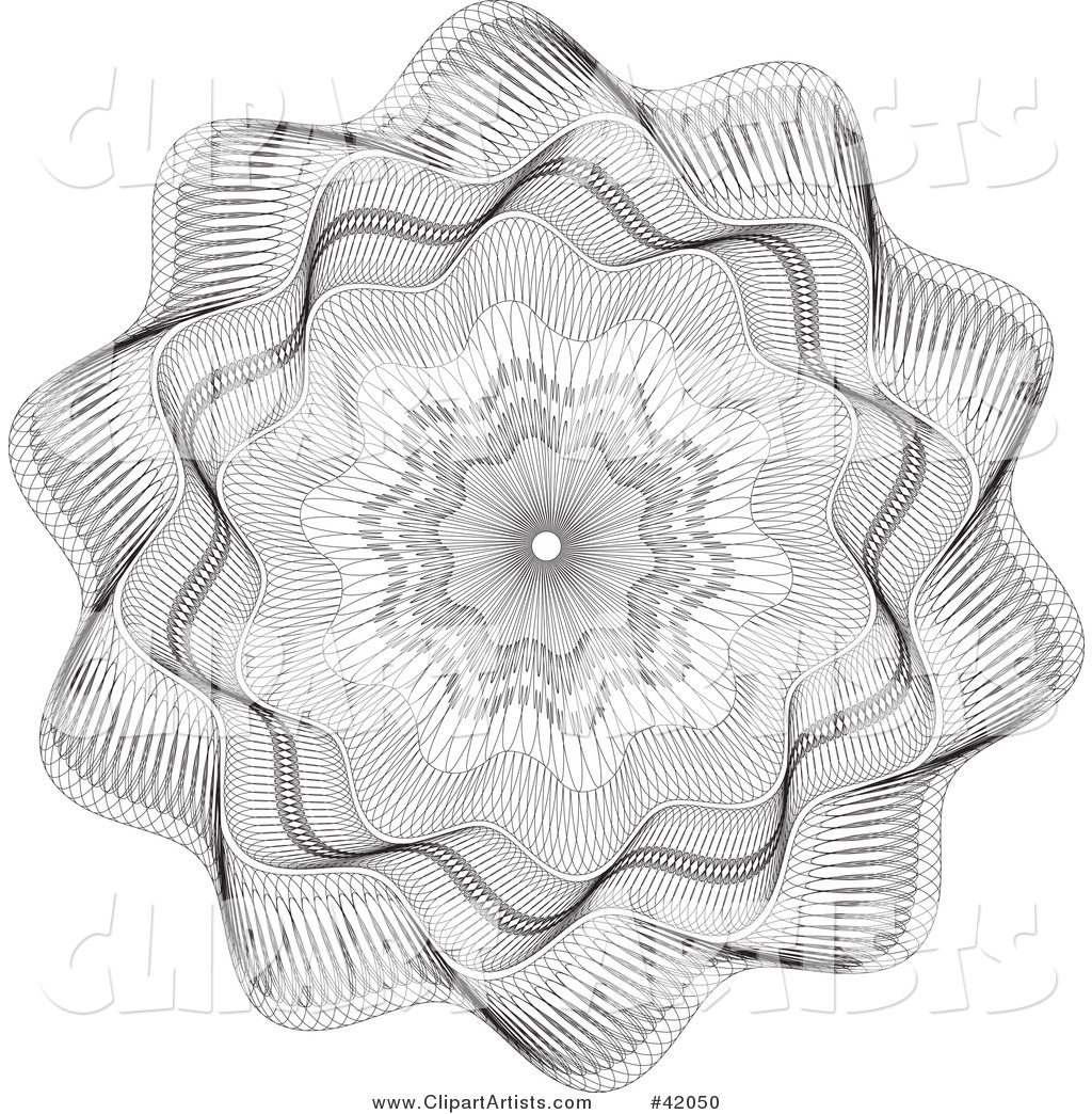 Ornate Flower Shaped Guilloche Design