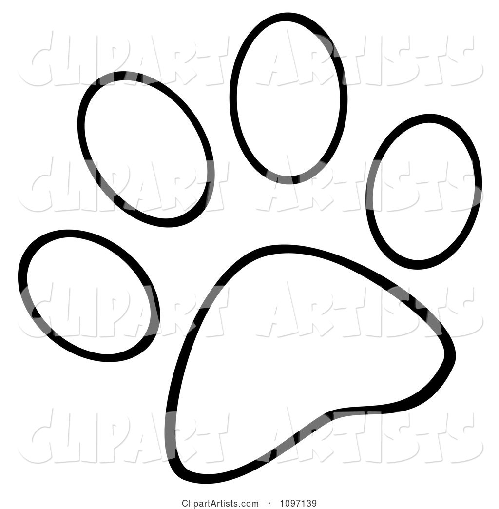 Outlined Dog Paw Print