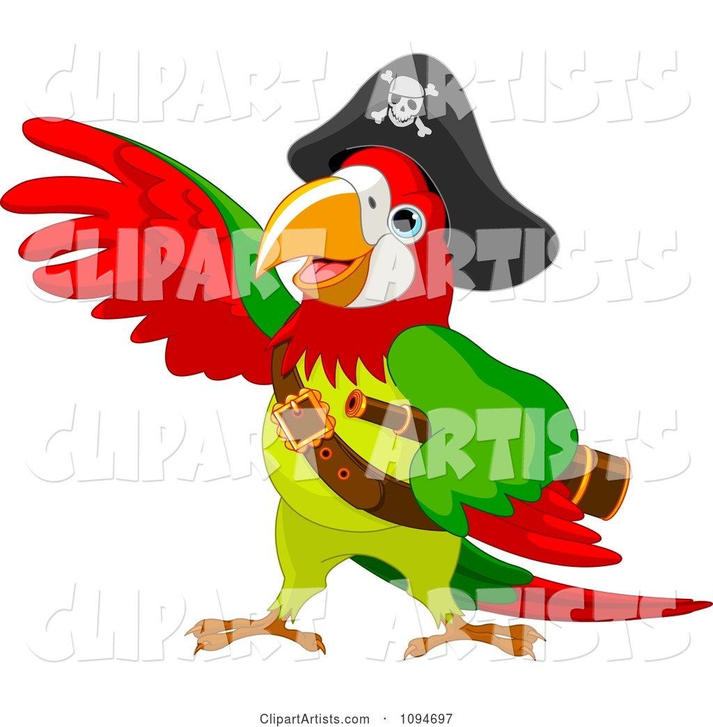 Parrot Pirate Lifting a Wing