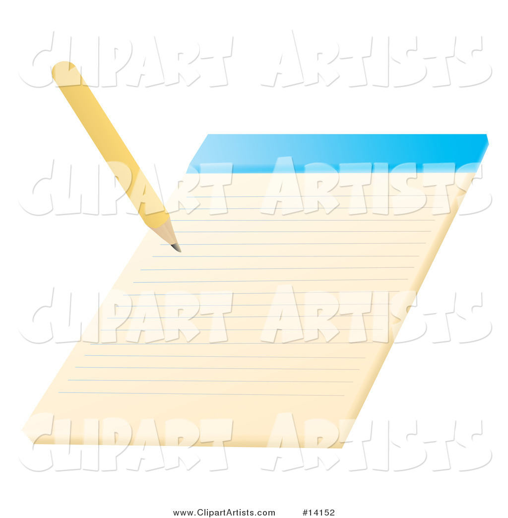 Pencil Writing on a Notepad School