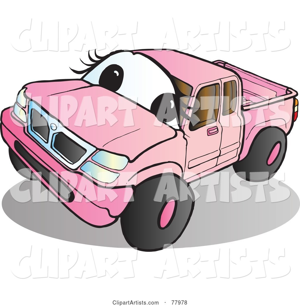 Pink Pickup Truck with a Face