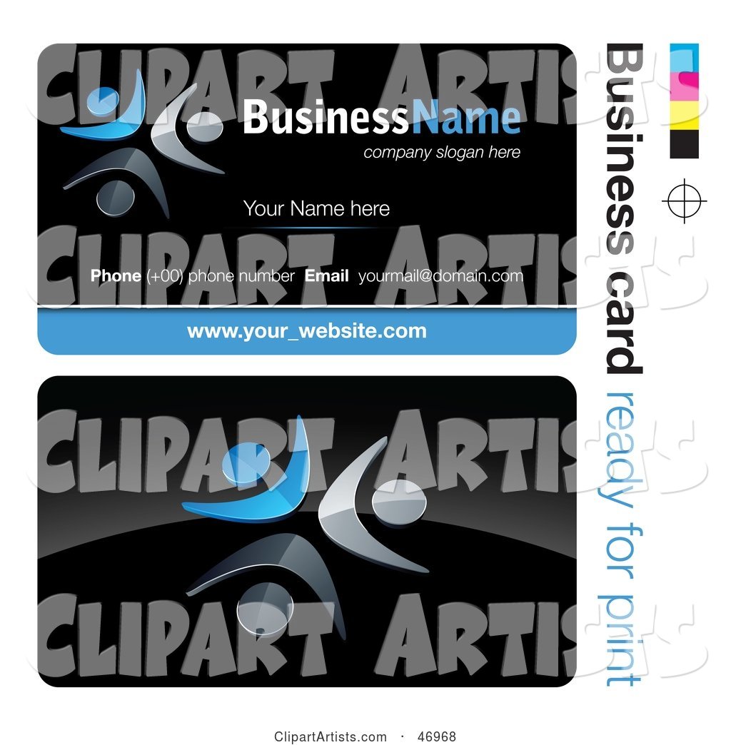 Pre-Made Blue Dancer Business Card Design