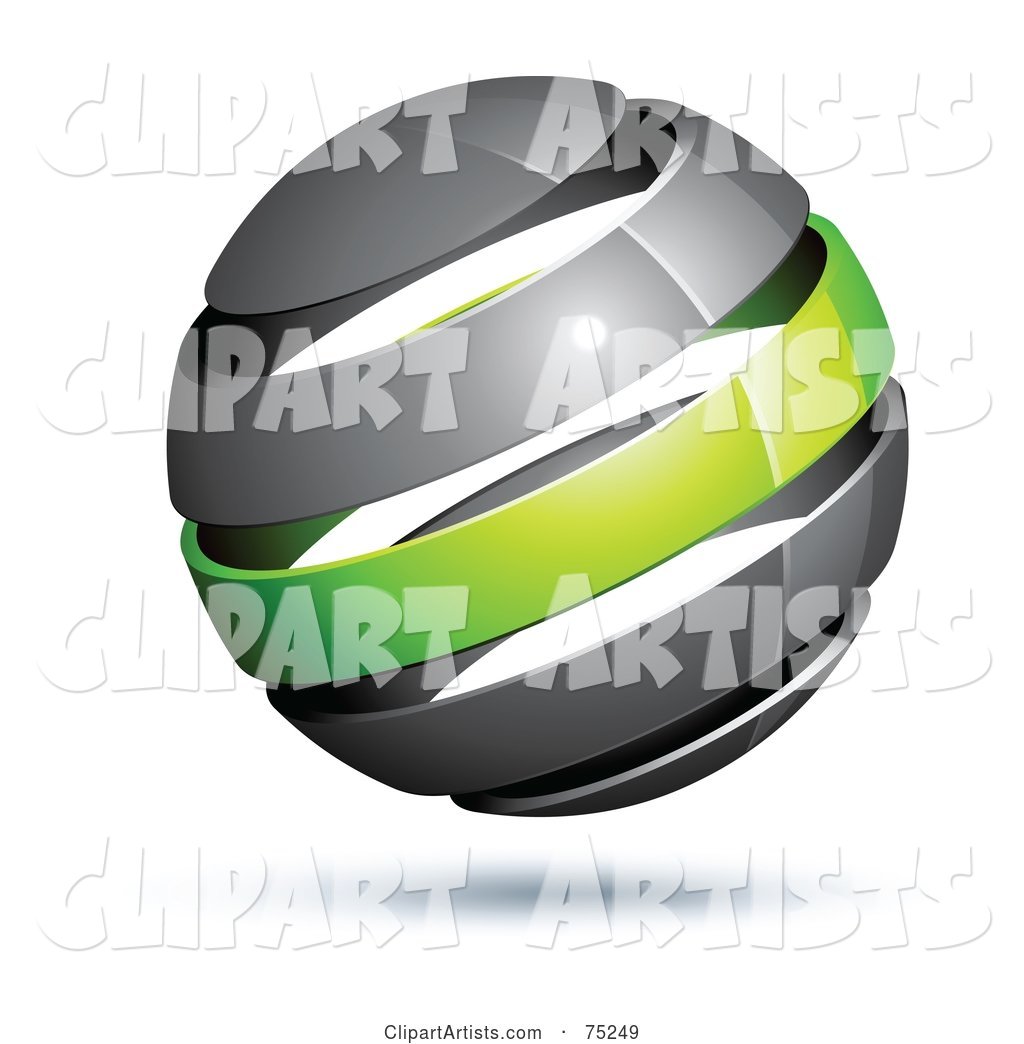 Pre-Made Business Logo of a Gray and Green Globe
