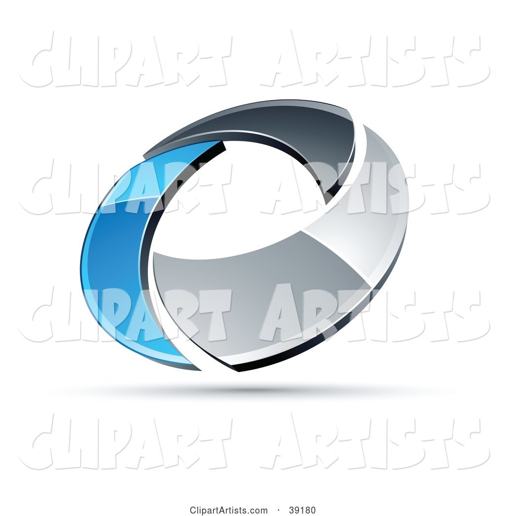 Pre-Made Logo of a Chrome and Blue Circling Ring