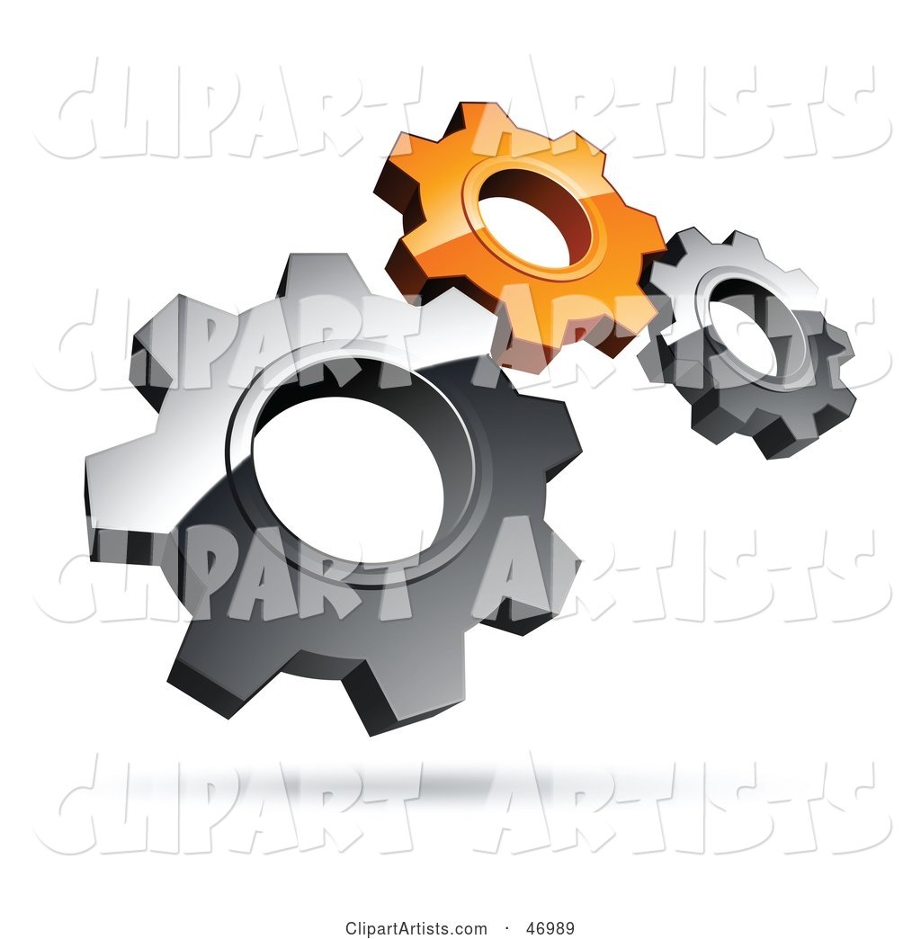 Pre-Made Logo of Silver and Orange Gears