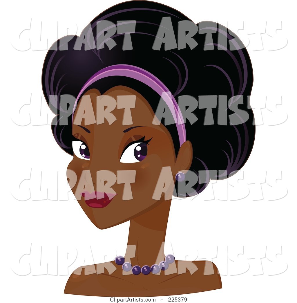 Pretty Black Woman with a Headband and an Afro Hair Style