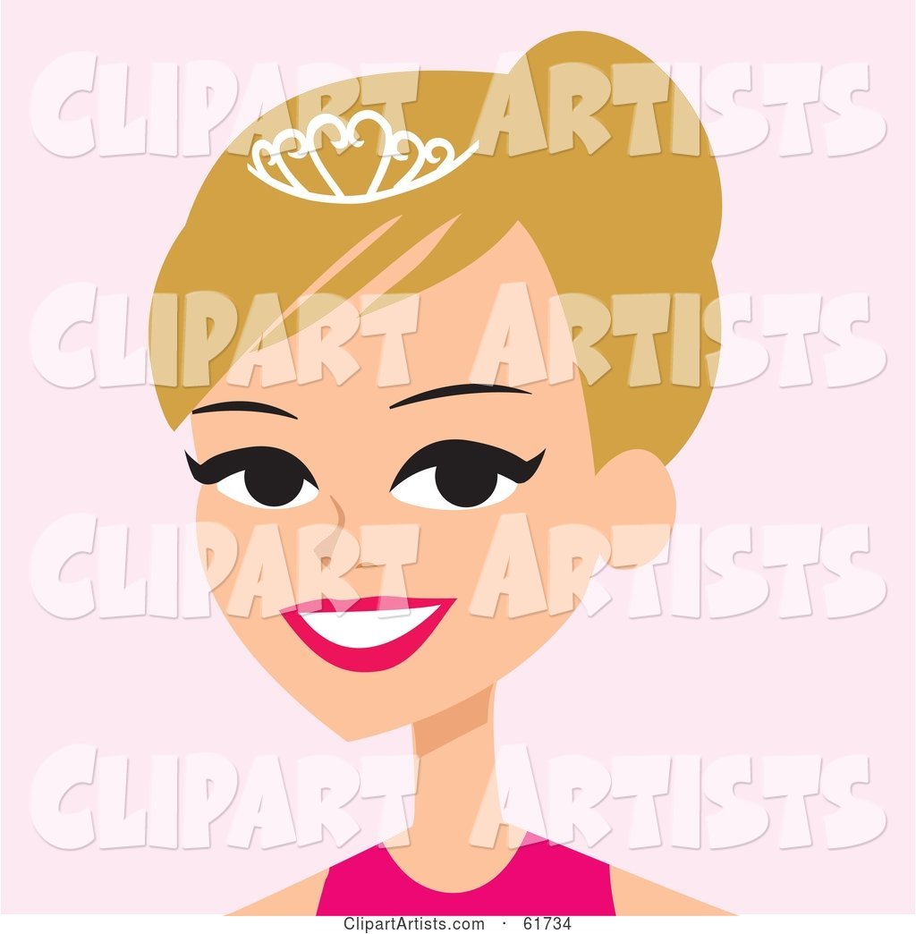 Pretty Blond Beauty Pageant Winner Wearing a Tiara