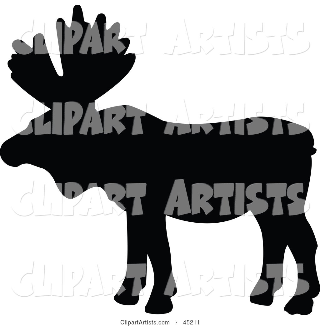 Profiled Black Moose Silhouette