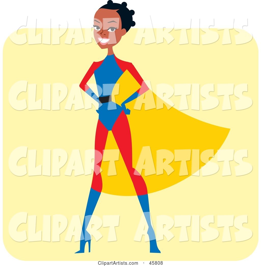 Proud African Super Hero Woman in a Cape
