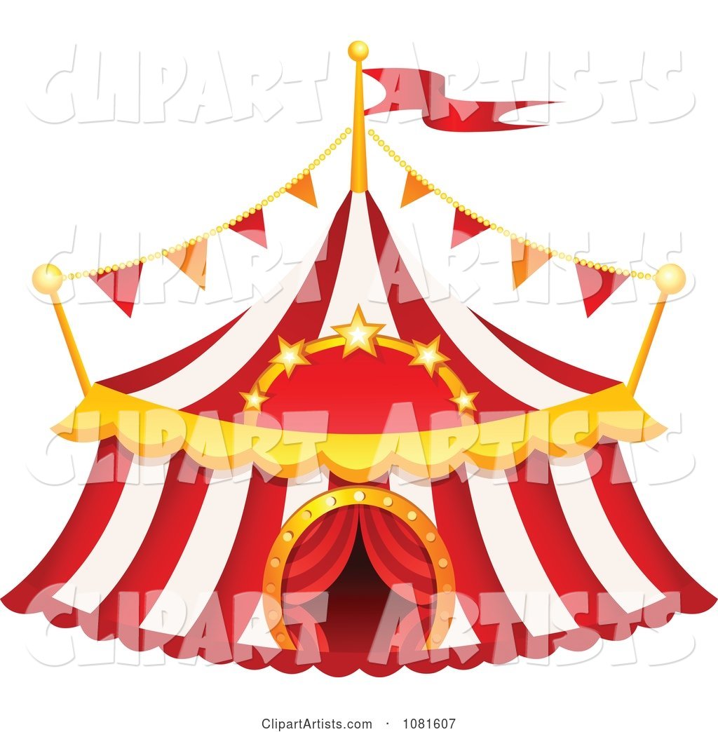 Red and White Striped Big Top Circus Tent