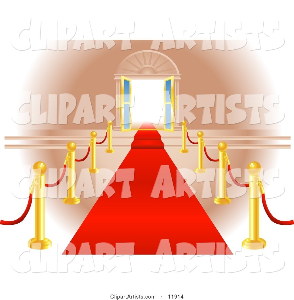 Red Carpet Leading to Double Doors