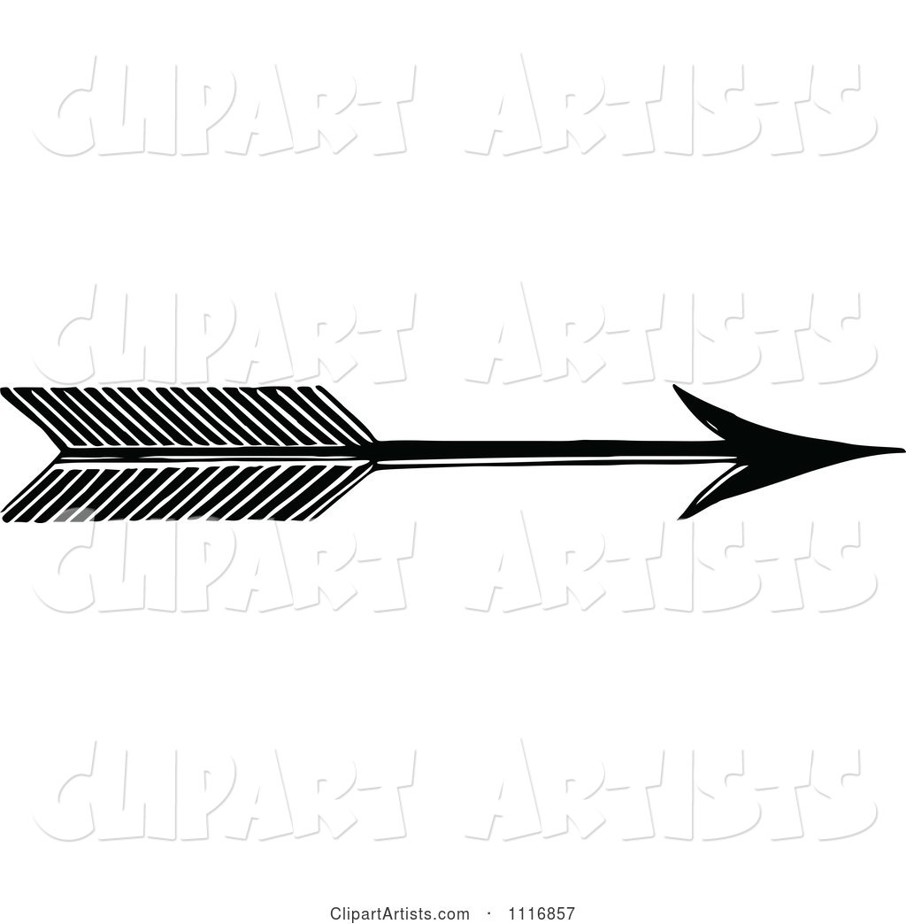 Retro Vintage Black and White Archery Arrow