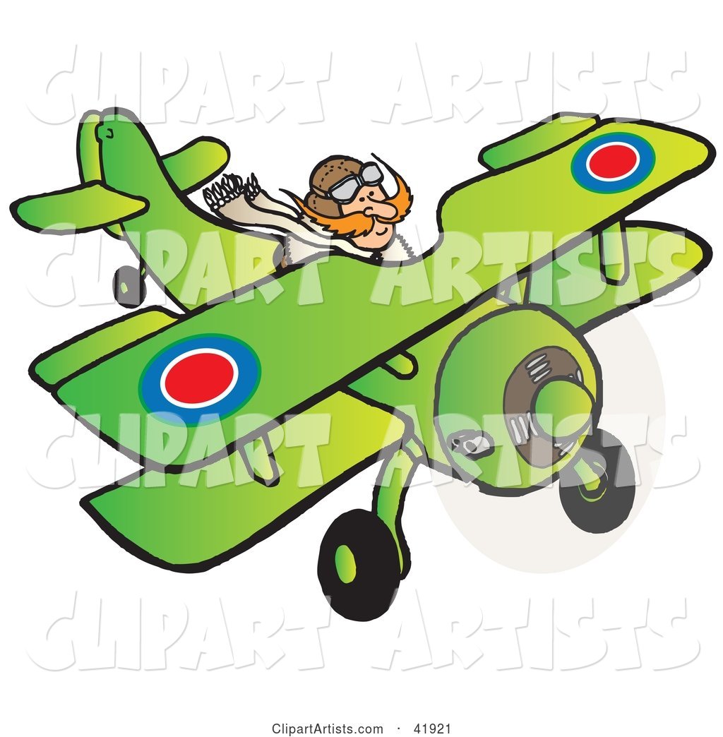 RFC Pilot Flying a Biplane