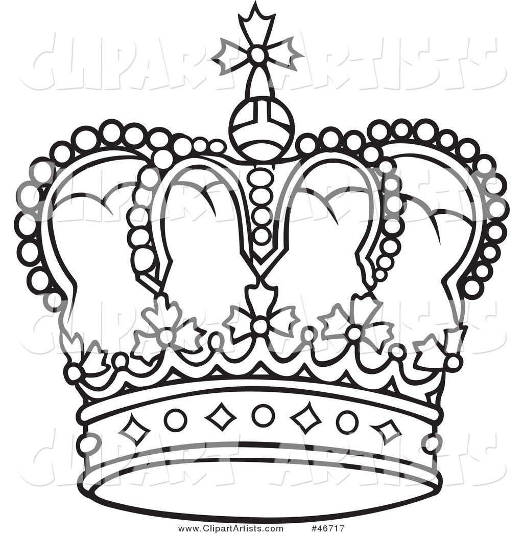 Rounded and Jeweled Black and White Crown