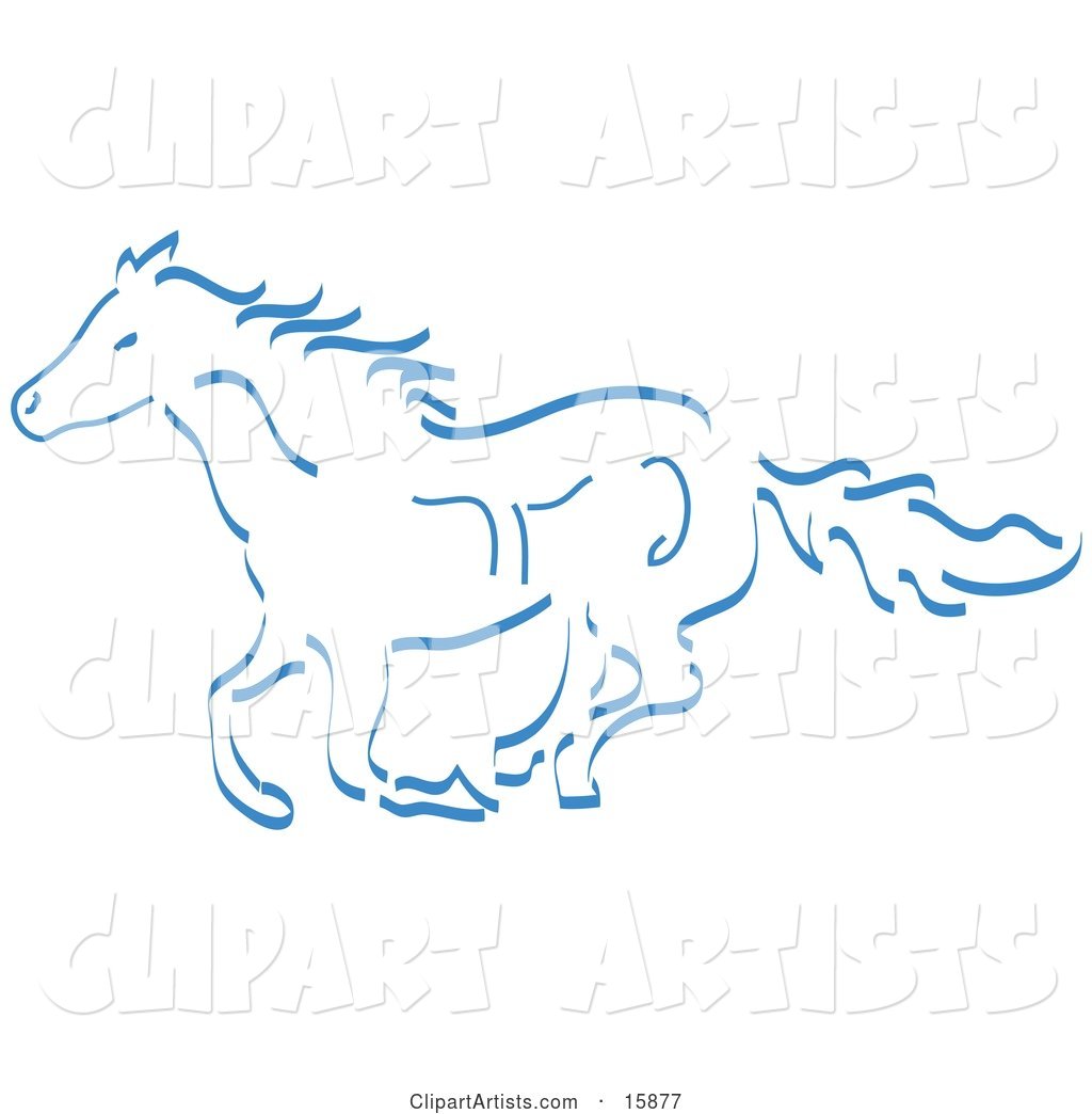 Running Wild Horse in Blue